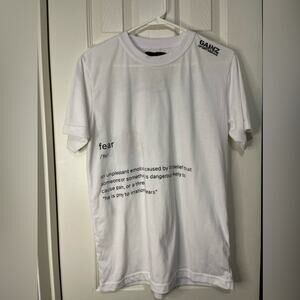Gainz Sportswear Men’s White cotton Blend No Fear Here Y2K T shirt size Medium